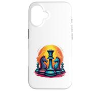 Custodia per iPhone 16 Capolavoro degli scacchi al tramonto - Re e cavalieri degli scacchi audaci