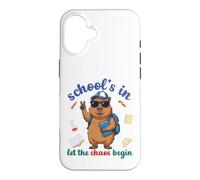 Custodia per iPhone 16 Capybara Back To School Vibes Scuole In Let The Chaos Begin