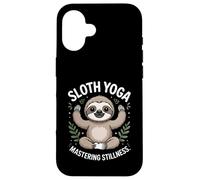 Custodia per iPhone 16 Carino Bradipo Yoga Mastering Stillness Meditazione