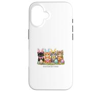 Custodia per iPhone 16 Carino gattini pasquali colorati gatti uova cestino