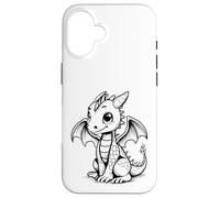 Custodia per iPhone 16 Carino Kawaii Dragon Coloring Book Art Colore Nel Design
