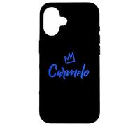 Custodia per iPhone 16 Carmelo il re/corona blu e nome per gli uomini chiamato Carmelo