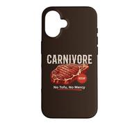 Custodia per iPhone 16 Carnivore No Tofu Bistecca Manzo Amante della Carne Grill BBQ Keto Dieta
