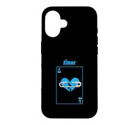 Custodia per iPhone 16 Carta d'amore perso di colore blu Grafica blu