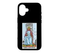 Custodia per iPhone 16 Carta dei tarocchi del re delle spade Occulto Credenze Divinazione Magia