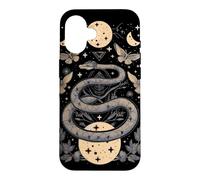 Custodia per iPhone 16 Carta dei Tarocchi Serpente Mistico con Falene e Lune