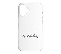 Custodia per iPhone 16 Cat Love Heartbeat Vita Cuore ECG Pulse