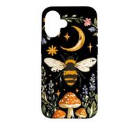 Custodia per iPhone 16 Celestial Bee Moon Mushroom Cottagecore Botanical