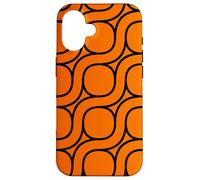 Custodia per iPhone 16 Cerchi neri Design in carta da parati colore arancione