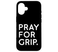 Custodia per iPhone 16 Cerchio aereo divertente con scritta "Pray for Grip", per pole dance