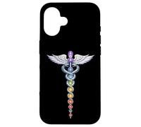 Custodia per iPhone 16 Chakra Energy Caduceus Design - Risveglio della Kundalini