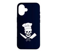 Custodia per iPhone 16 Chef Skull Funny Kitchen Pirate Cuoco culinario