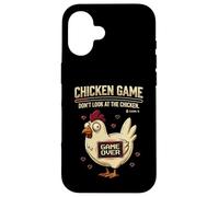 Custodia per iPhone 16 Chicken Game Don't Look At The Chicken Funny Gamer Pixel Art