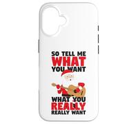 Custodia per iPhone 16 Chitarra Babbo Natale Dimmi cosa vuoi divertente Natale