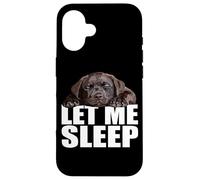Custodia per iPhone 16 Chocolate Lab Let Me Sleep, cucciolo di cane, Brown Lab, mamma e papà
