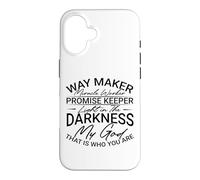 Custodia per iPhone 16 Christian Way Maker Miracle Worker Luce nell'oscurità