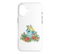 Custodia per iPhone 16 Christmas Holiday Wreath Birdhouse Birds & Bells