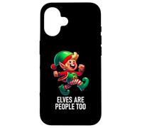 Custodia per iPhone 16 Christmas Xmas Elves Are People Too Funny North Pole Design