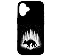 Custodia per iPhone 16 Chupacabra camminando attraverso la foresta bianca sotto le stelle della sera