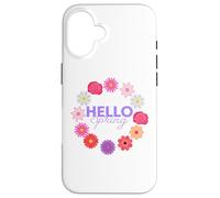 Custodia per iPhone 16 Ciao Primavera Sole Sole Fiore Donna Pasqua Festa della Mamma