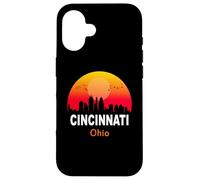 Custodia per iPhone 16 Cincinnati Ohio Vintage Sunset Retro City State USA