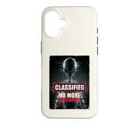 Custodia per iPhone 16 Classified Aliens Exist, grafica glitch, design fantascientifico retrò