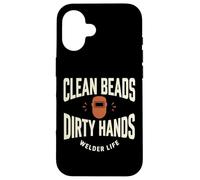 Custodia per iPhone 16 Clean Beads Dirty Hands Welder Life Design Saldatore