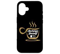 Custodia per iPhone 16 Coffee Recharge Yourself Funny Cafeine Baristas Coffee Lover
