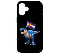 Custodia per iPhone 16 Colorado Dinosaur T-Rex Denver Flag Boulder Sci Uomo Donna