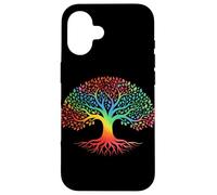 Custodia per iPhone 16 Colorful Tree Life T-Shirt - Vibrant Rainbow Nature Roots