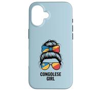 Custodia per iPhone 16 Congolese Ragazza DR Congo Bandiera Nazionale Cheer Winner Match Mom