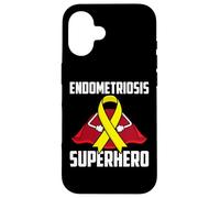 Custodia per iPhone 16 Consapevolezza del combattente guerriero sopravvissuto del supereroe dell'endometriosi
