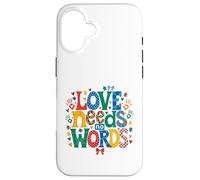 Custodia per iPhone 16 Consapevolezza dell'autismo L'amore non ha bisogno di parole Puzzle