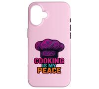 Custodia per iPhone 16 Cooking Is My Peace Chef Amante del cibo Cucina Zen