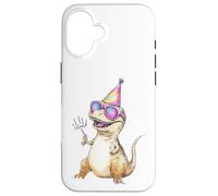 Custodia per iPhone 16 Cool T-Rex Party Dino Celebration Occhiali da sole
