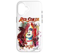 Custodia per iPhone 16 Copertina a fumetti rossa di Sonja Matt Brooks Warrior Woman Pop Art Fine