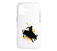 Custodia per iPhone 16 Coraggioso Bull Rider in Azione Rodeo