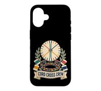 Custodia per iPhone 16 CORD CROSS CREW Kumihimo Disco Intreccio Bobine