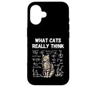 Custodia per iPhone 16 Cosa pensano davvero i gatti Smart Cat Science Nerd Humor