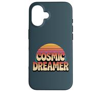 Custodia per iPhone 16 Cosmic Dreamer Retro Tramonto Logo Stile Vintage