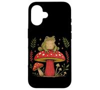 Custodia per iPhone 16 Cottagecore - Rana sui funghi Amphibian Estetica Rospo Amante
