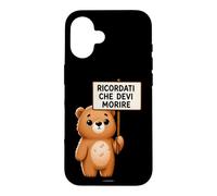 Custodia per iPhone 16 Cover Orso Ricordati Che Devi Morire Divertente Citazione