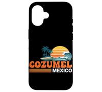 Custodia per iPhone 16 Cozumel Messico Vintage Sunset Island