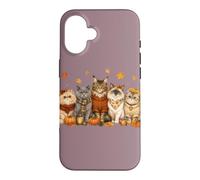 Custodia per iPhone 16 Cozy Fall Autumn Cute Cat Funny Cat Kitten Lover