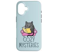 Custodia per iPhone 16 Cozy Mysteries Lazy Sunday legge per i detective in poltrona