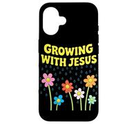 Custodia per iPhone 16 Crescere con Gesù Christian Inspirational Citazione Adorazione