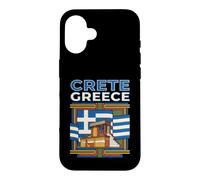 Custodia per iPhone 16 Creta Grecia Bandiera Isola Grafico di viaggio