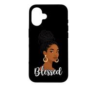 Custodia per iPhone 16 Cristo afroamericano benedetto donna nera fede cristiana