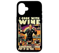 Custodia per iPhone 16 Cucino con Wine Vintage Humor Culinary Wine Quote