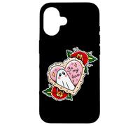 Custodia per iPhone 16 Cuore fantasma Be My Boo Roses
